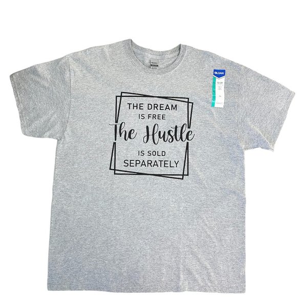 Gildan Cotton Unisex Adult Grey T-Shirt Size XL Printing is Handmade. Brand New - Picture 1 of 5